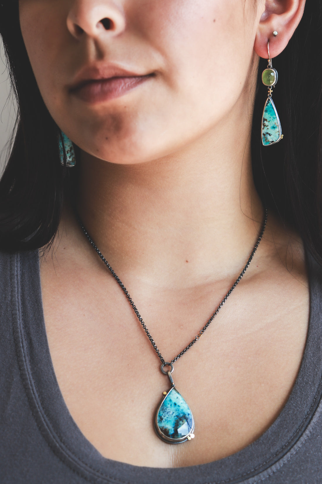 Opal Wood 18k Balance Necklace
