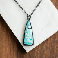 Opalized Petrified Wood Triangle Necklace no.2 - The Artisan's Bench