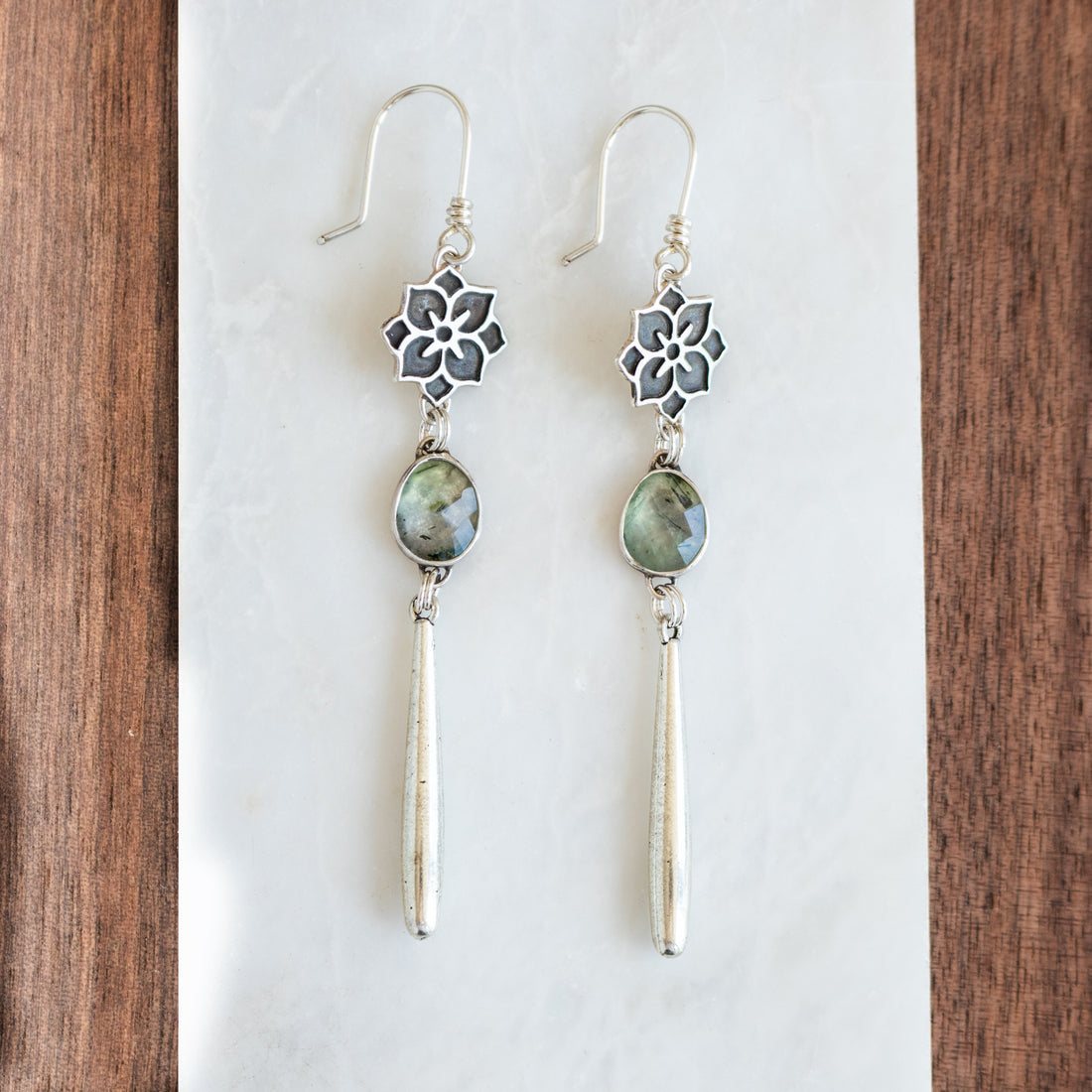 Prehnite Meraki Dangle Earrings