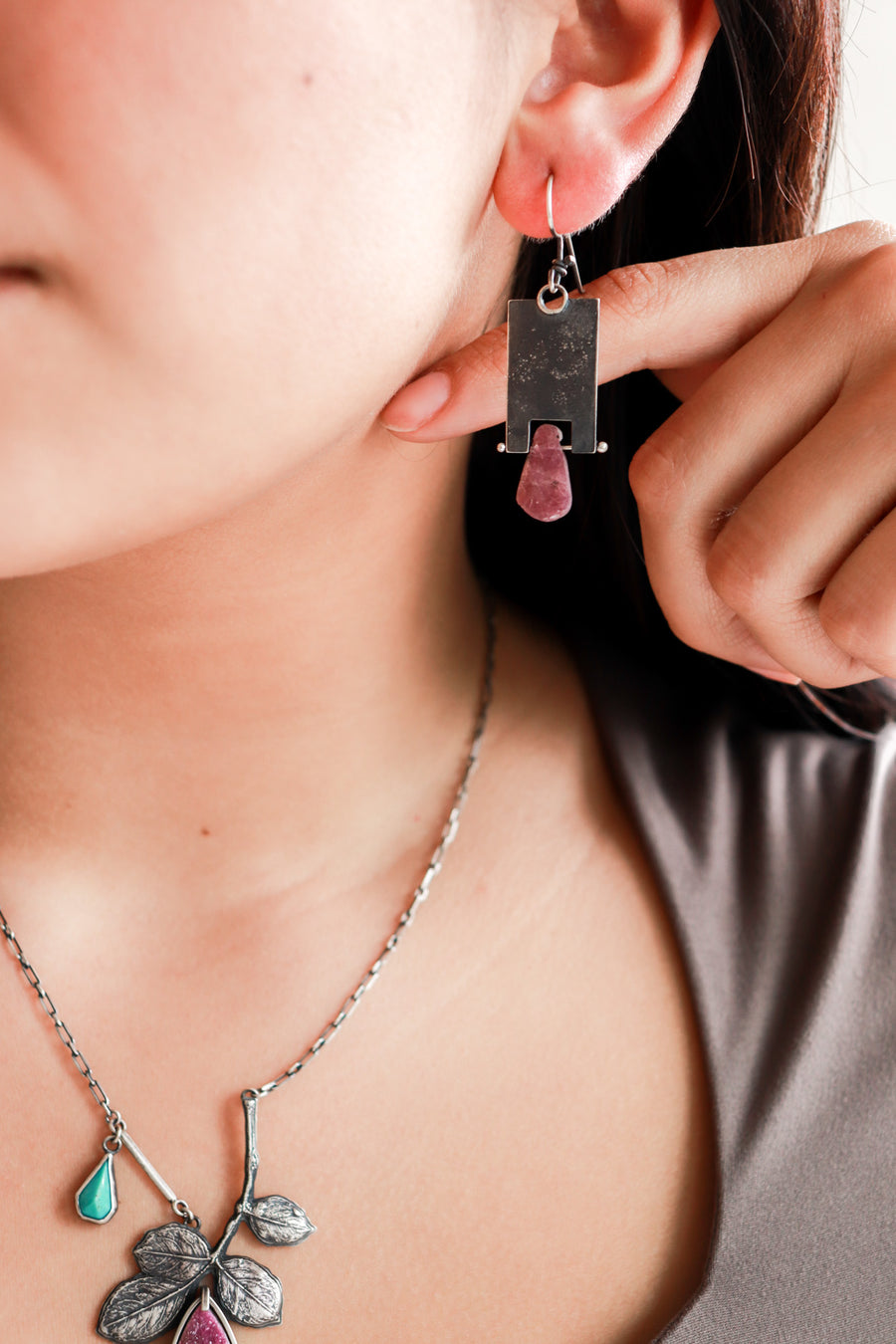 Ruby Rectangle Earrings