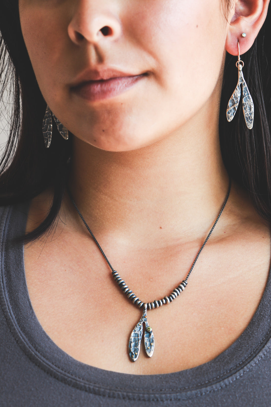 Peridot 18k Lunar Sprout Necklace
