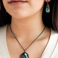 Opalized Wood Teardrop Earrings - The Artisan's Bench