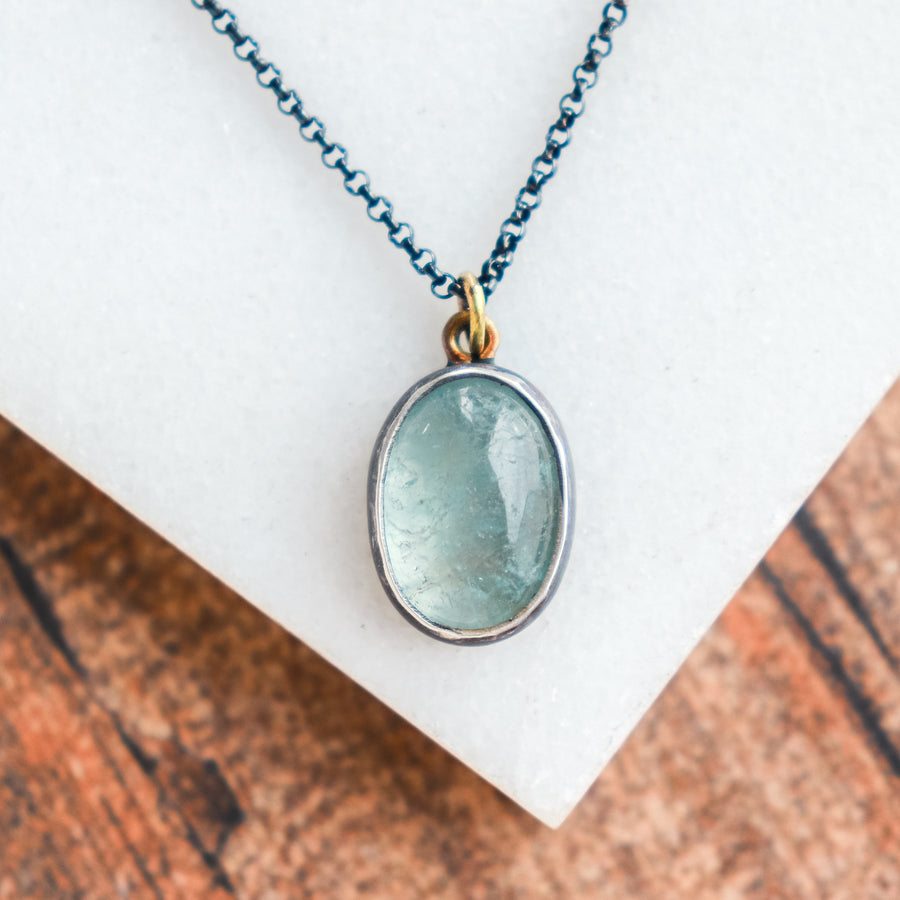 Aquamarine Oval Necklace