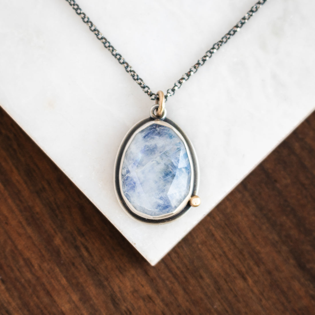 Rainbow Moonstone 14k Necklace