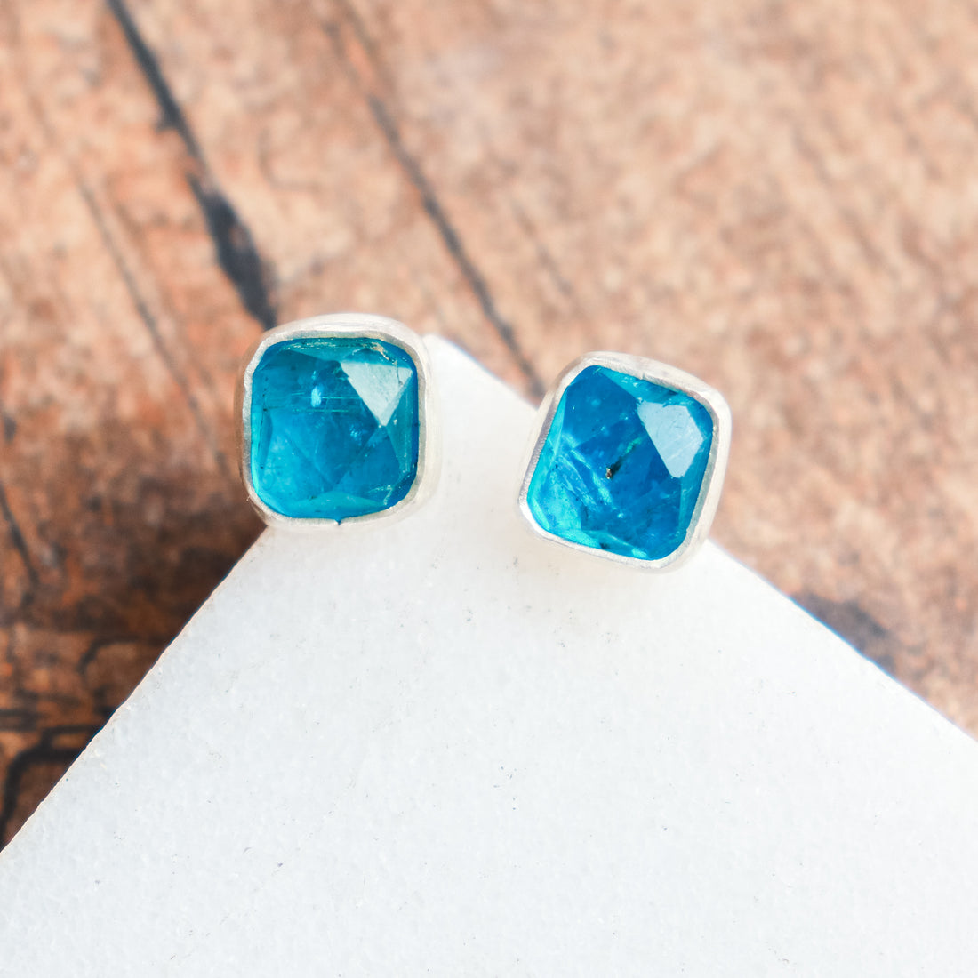 Apatite Square Stud Earrings