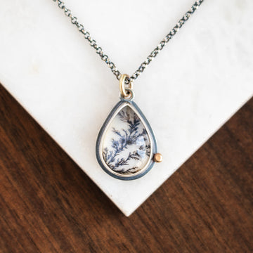 Dendritic Agate Quartz Doublet Necklace