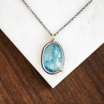 Kyanite Ribbon Navy Necklace