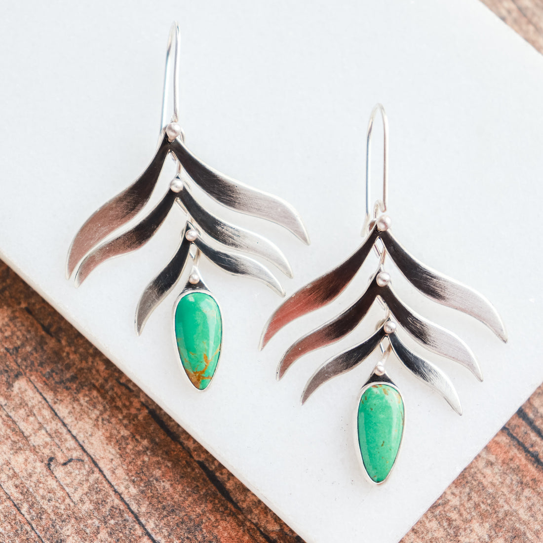 Turquoise Fern Hoops
