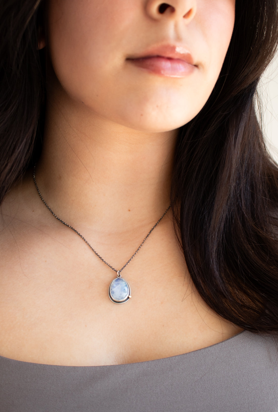 Rainbow Moonstone 14k Necklace