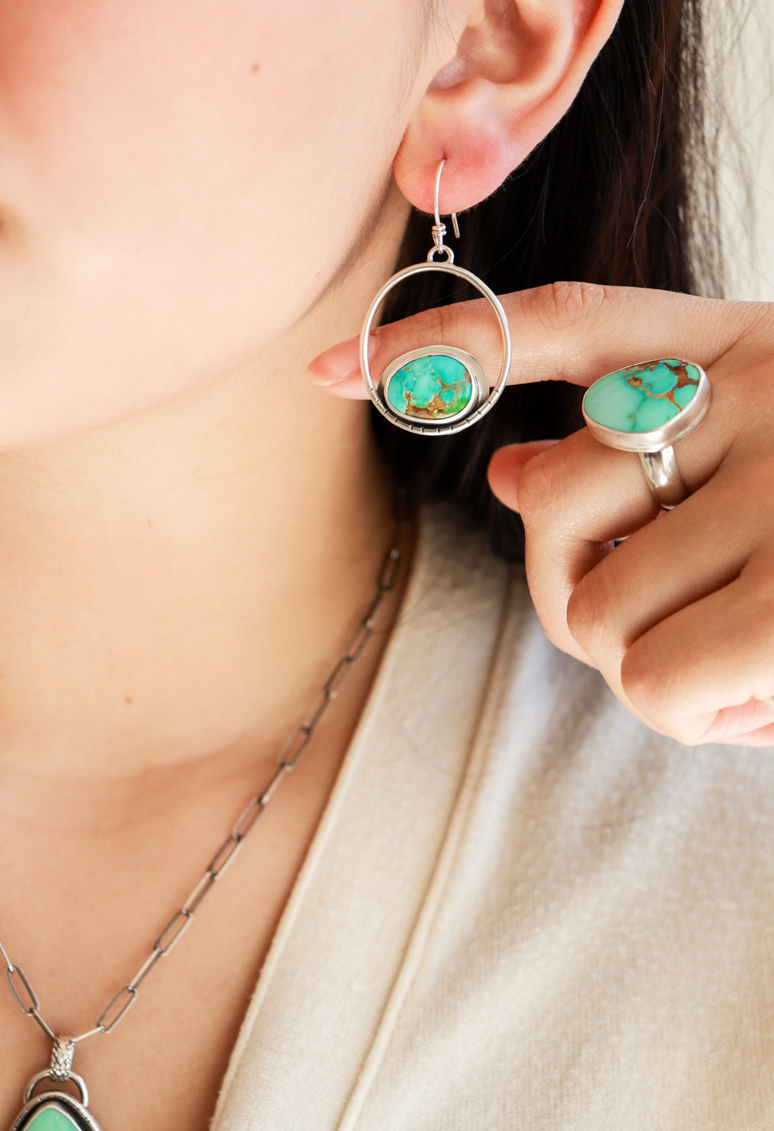 Turquoise Sierra Bella Hoop Earrings no.2