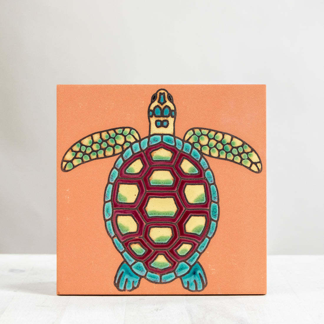 6x6 Sea Turtle - Terra Cotta Tile