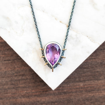Amethyst + 14k Gold Necklace