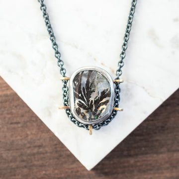 Dendritic Quartz + 14k Gold Necklace