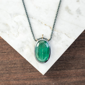 Green Kyanite + 14k Gold Necklace