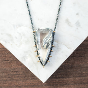 Phantom Quartz + 14k Gold Necklace