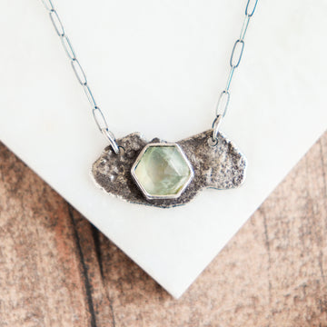 Light Prehnite Pendant Necklace