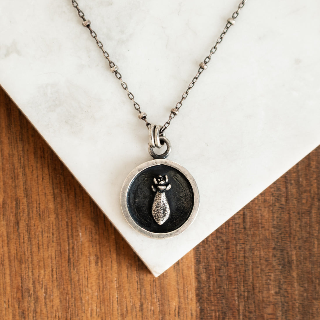 Mini Succulent Leaf Shadow Box Necklace