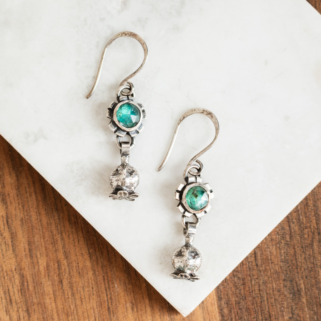 Kyanite Blue Seed Pods Dangle Earrings