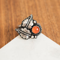 Size 8.5 | Orange Carnelian Autumn Leaf Ring