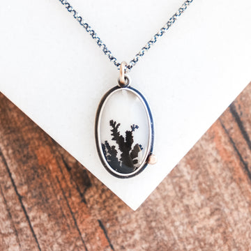 Dendritic Agate Oval Necklace no.2