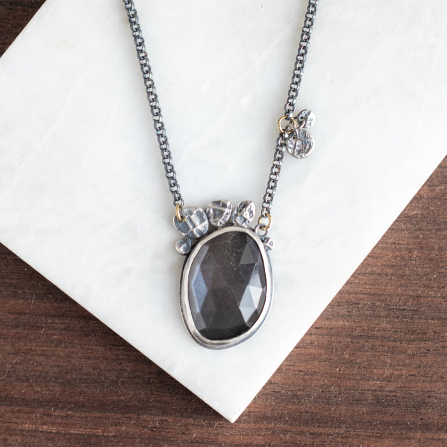 Grey Moonstone Lunar Debris Necklace