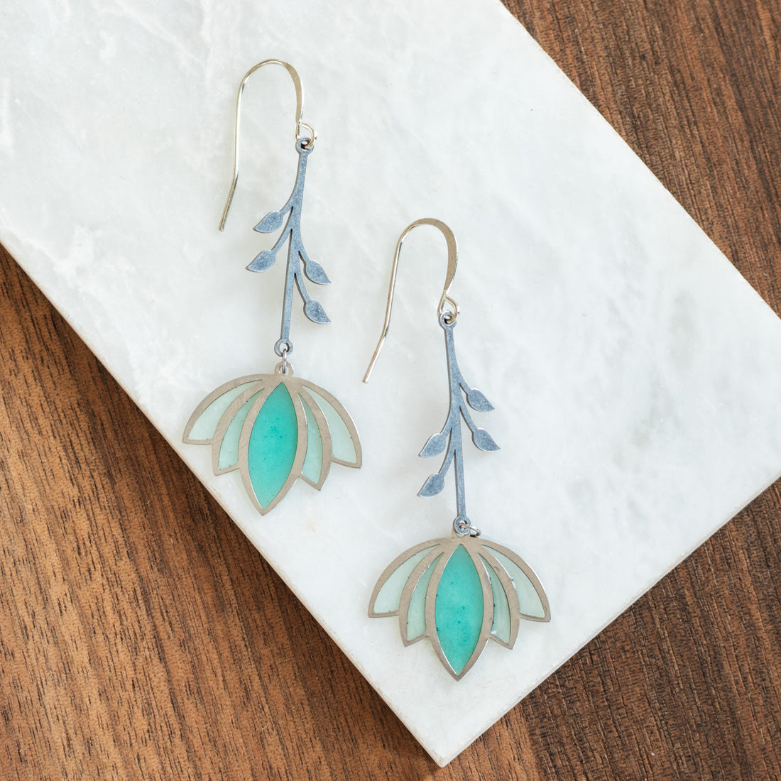 Petal Stained Glass Earrings