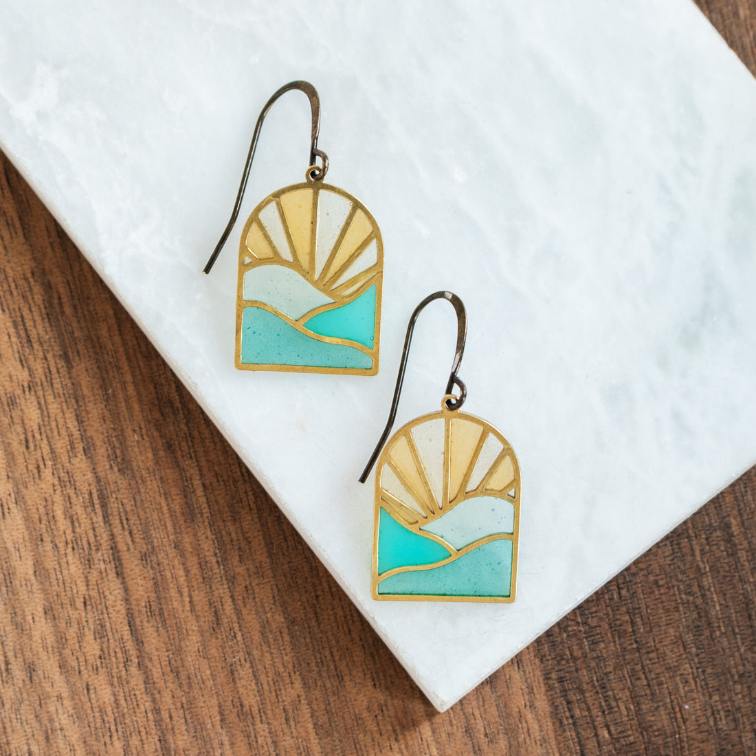 Mini Landscapes Stained Glass Earrings