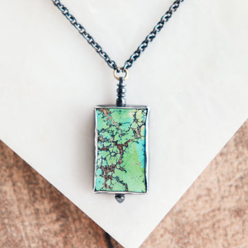 Hubei Turquoise 14k Rectangle Necklace