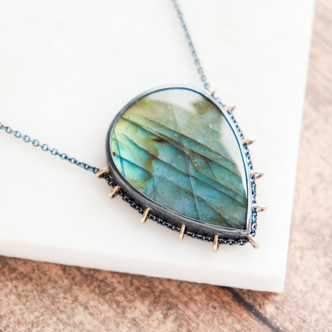 Labradorite 14k Pear Path Necklace