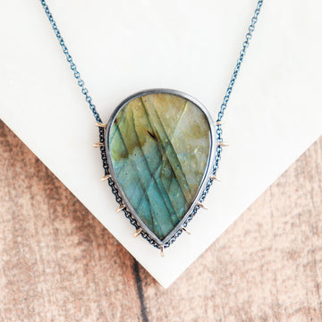 Labradorite 14k Pear Path Necklace