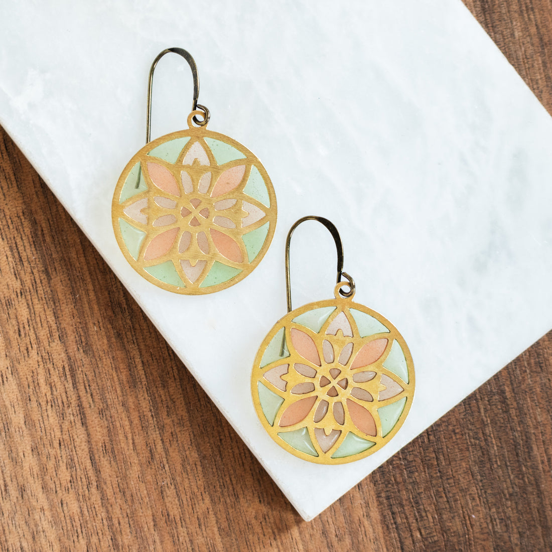 Kaleidoscope Stained Glass Earrings