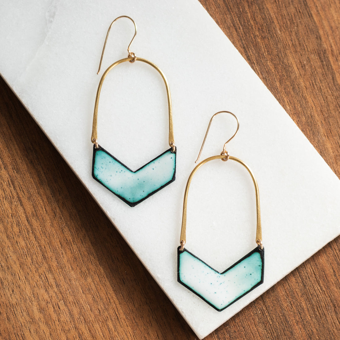 Chevron Enamel Earrings no.1