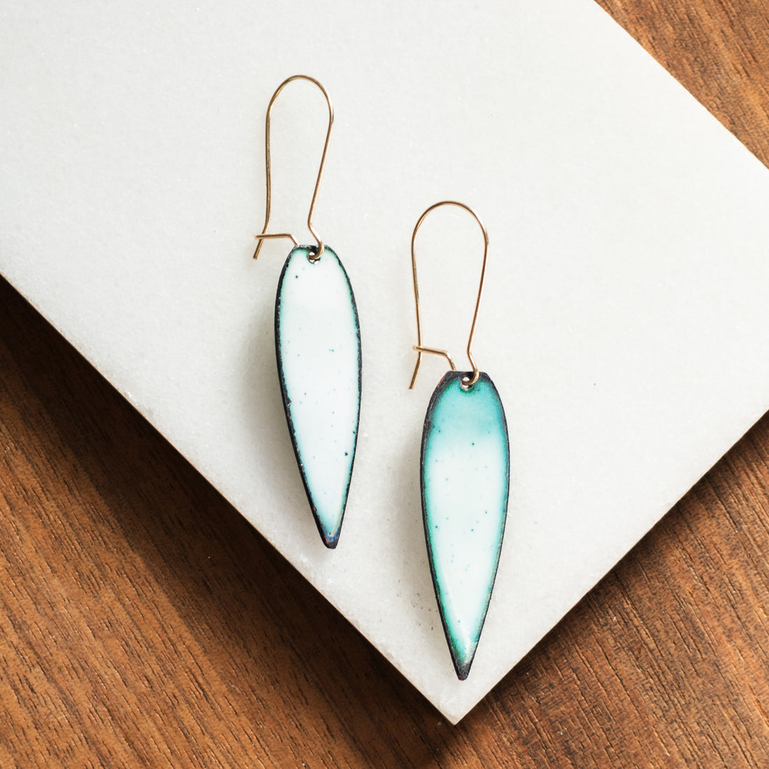 14k Petal Enamel Earrings no.1