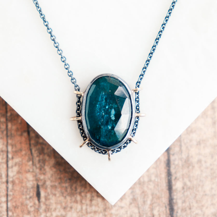 Dark Teal Kyanite 14k Necklace no.2