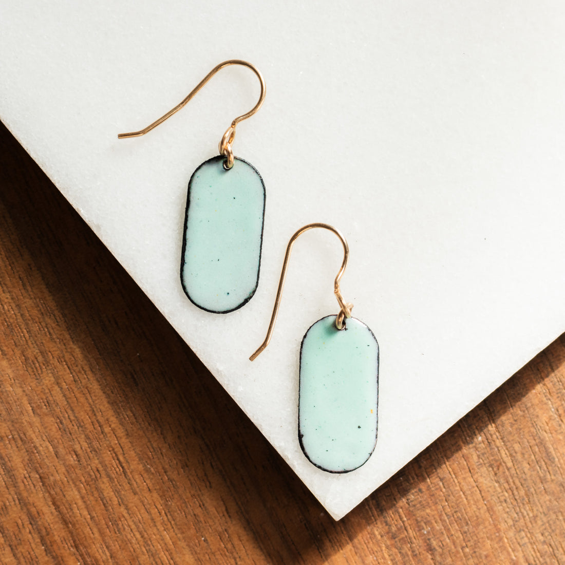 14k Capsule Enamel Earrings