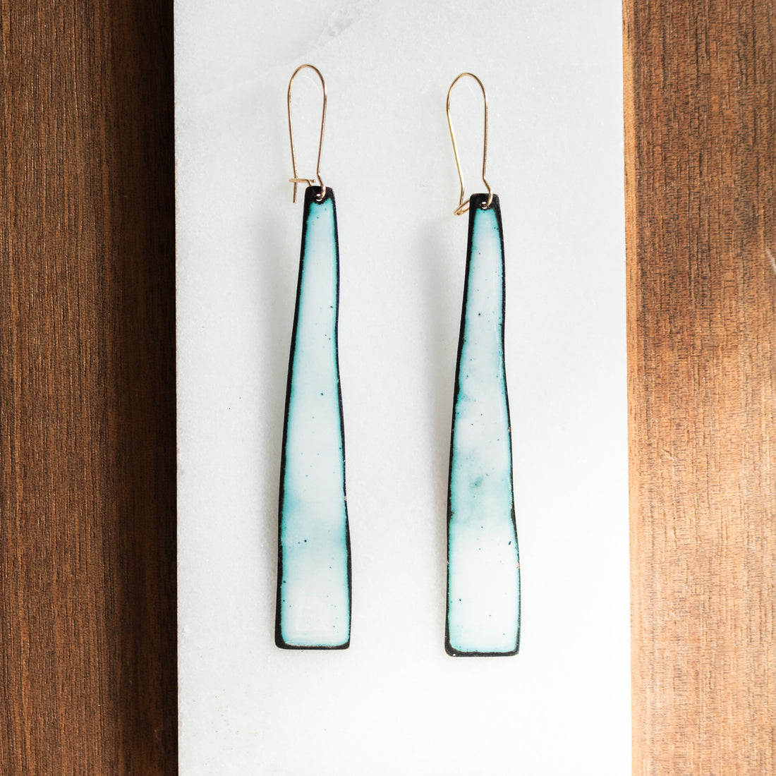 14k Blue Sky Ribbon Earrings