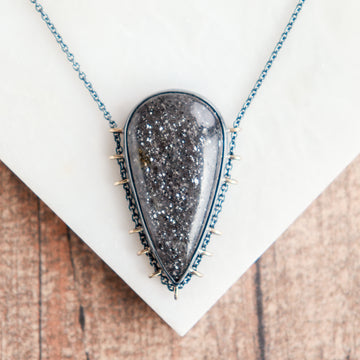 Midnight Quartz 14k Path Necklace