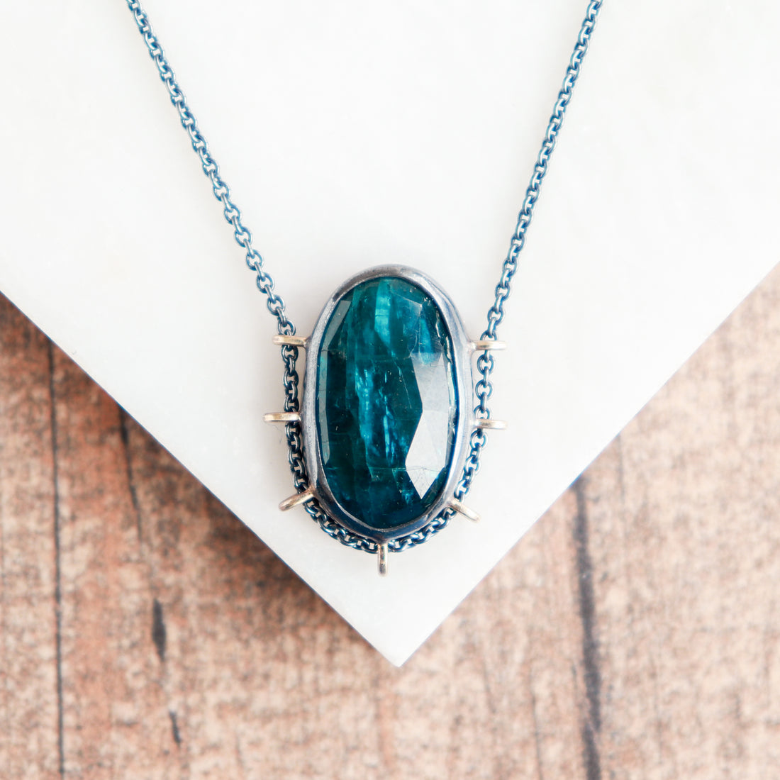 Dark Teal Kyanite 14k Necklace no.1