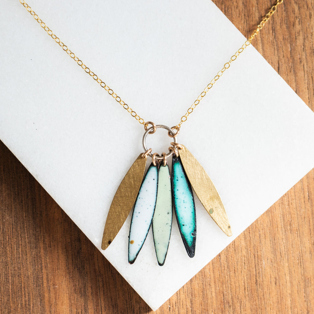 14k Leaf Cluster Necklace