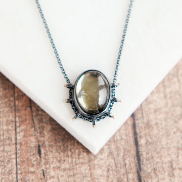 Pyrite Under Quartz 14k Necklace