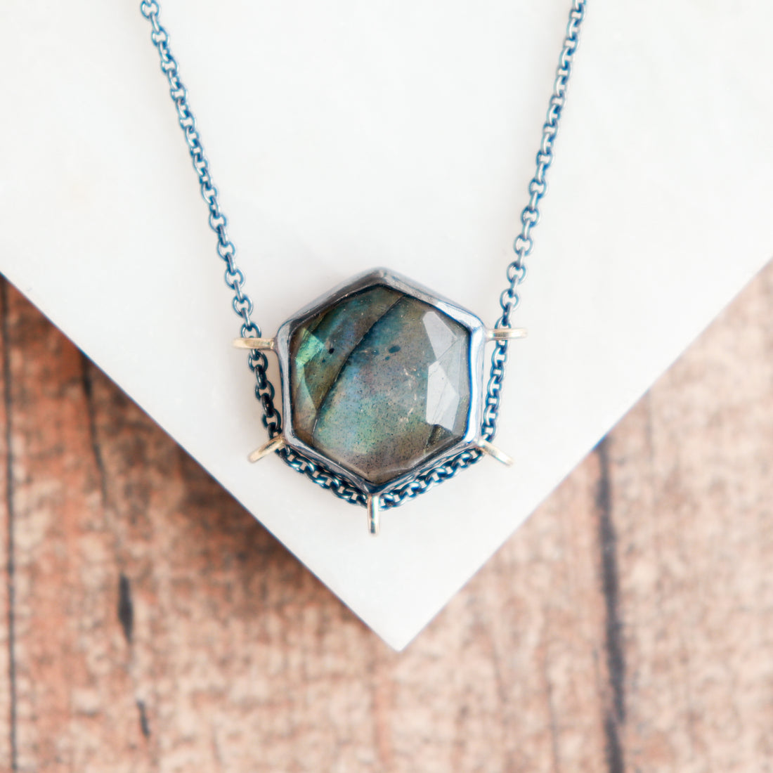 Labradorite Hex 14k Path Necklace no.2