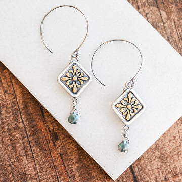 Keum boo Kyanite 23k Tile Earrings