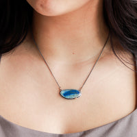 Blue Kyanite Horizontal 14k Necklace