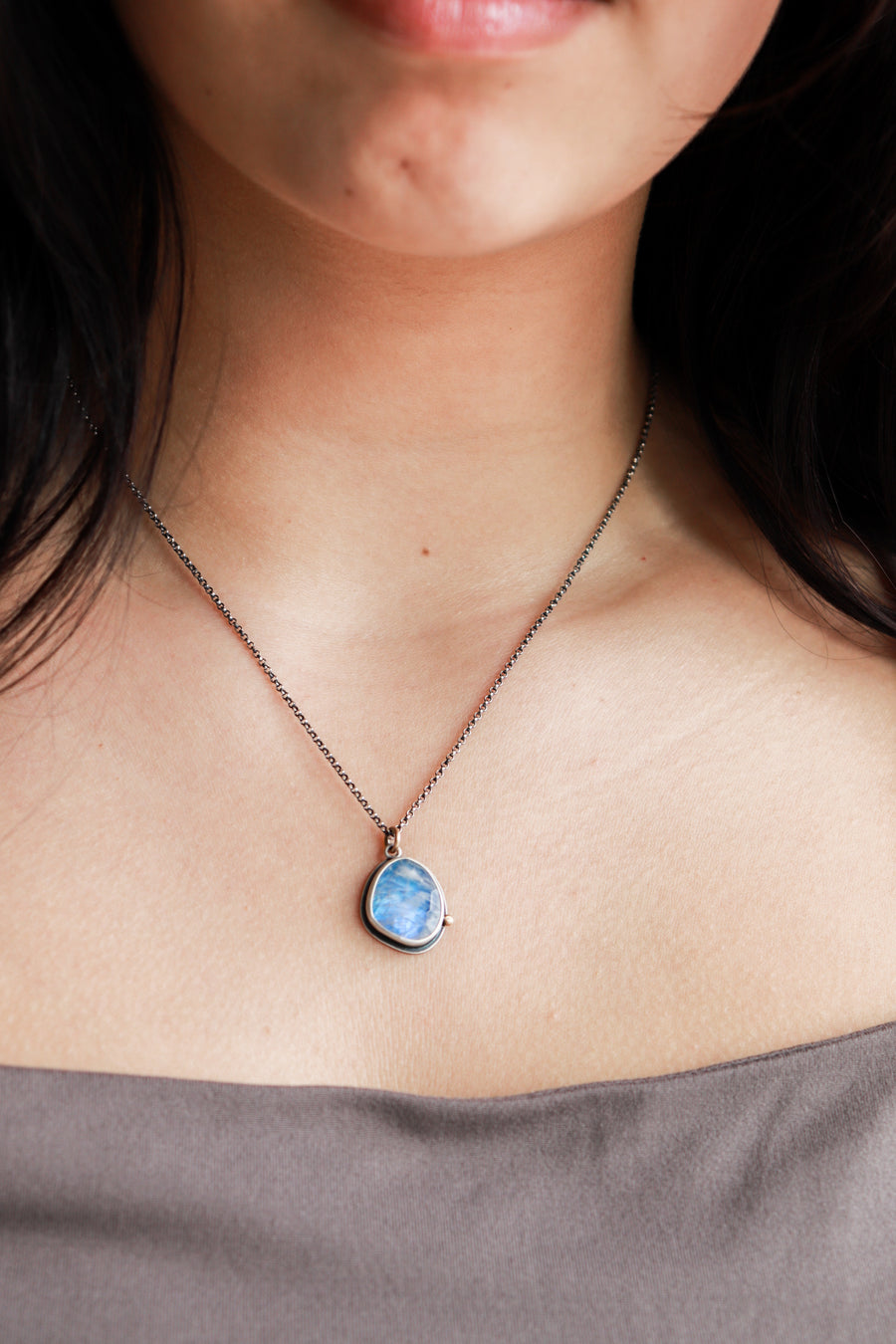 Blue Moonstone 14k Necklace