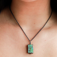 Hubei Turquoise 14k Rectangle Necklace