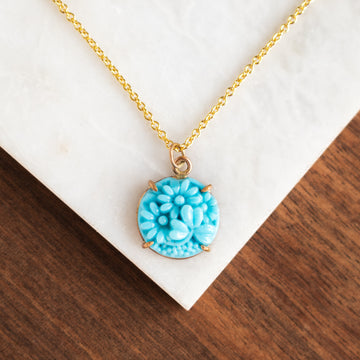 Vintage Japanese Glass Cabochon Necklace