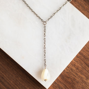 Mother of Pearl Lariat Necklace