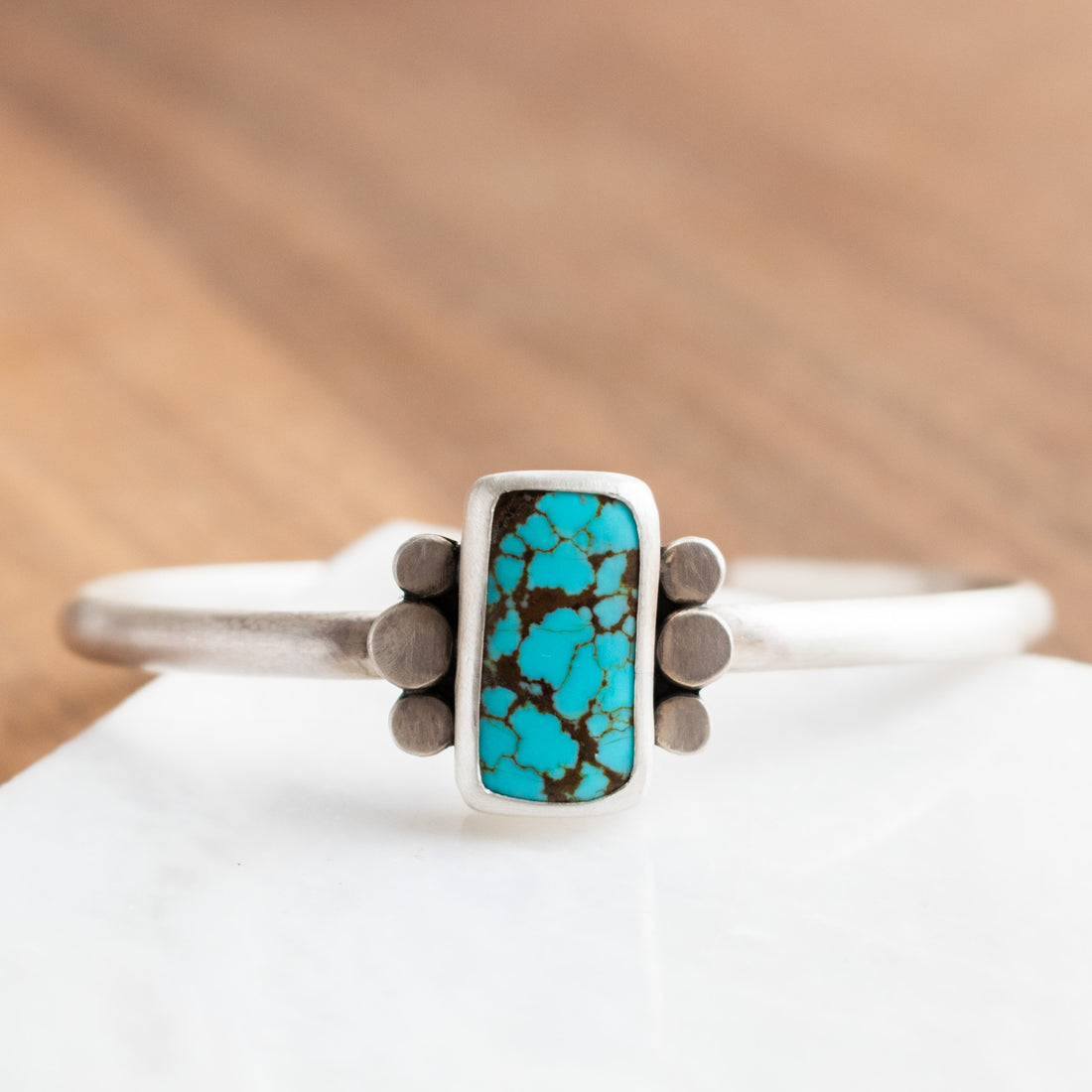 Rectangle Turquoise Dots Cuff