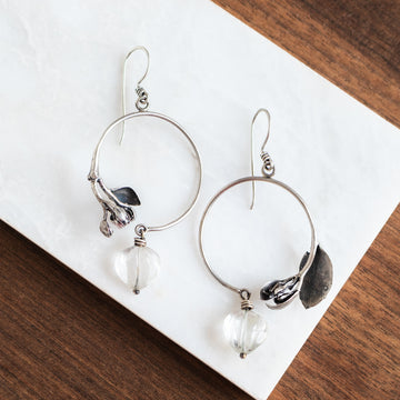 Quartz Beads Branch Earrings