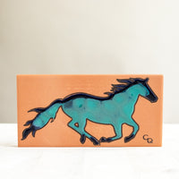 3x6 Watercolor Horse | Blue